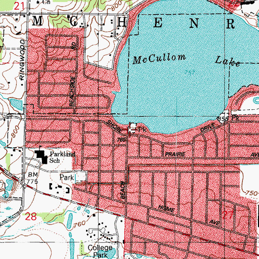Topographic Map of West Beach Park, IL