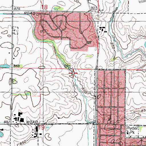 Topographic Map of Winding Creek Park, IL
