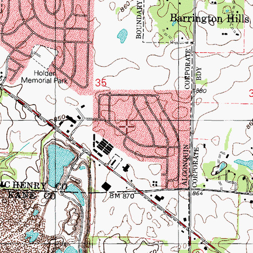Topographic Map of Yellowstone Park, IL