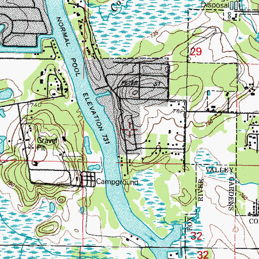 Topographic Map of Fox River Shores, IL