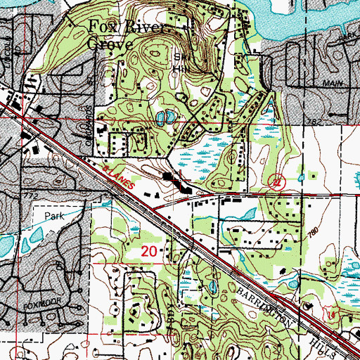 Topographic Map of Stonehill Shopping Center, IL