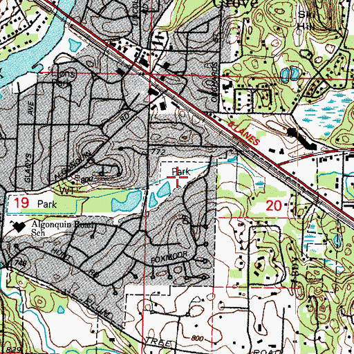 Topographic Map of Foxmoor Park, IL