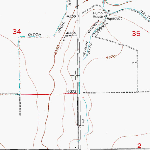 Topographic Map of Hartman Branch Dayton Lateral, CO