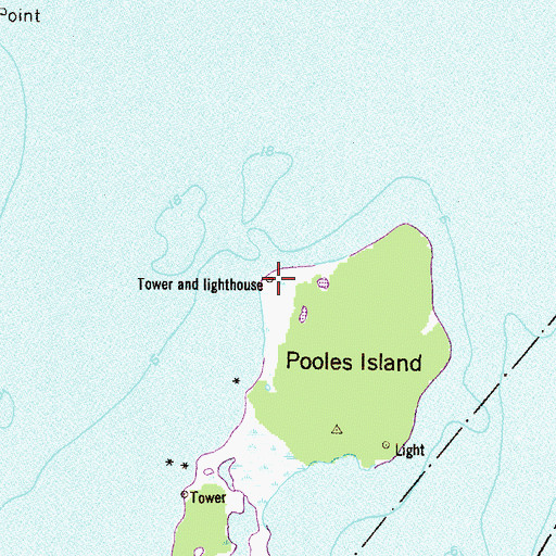 Topographic Map of Pooles Island Light, MD