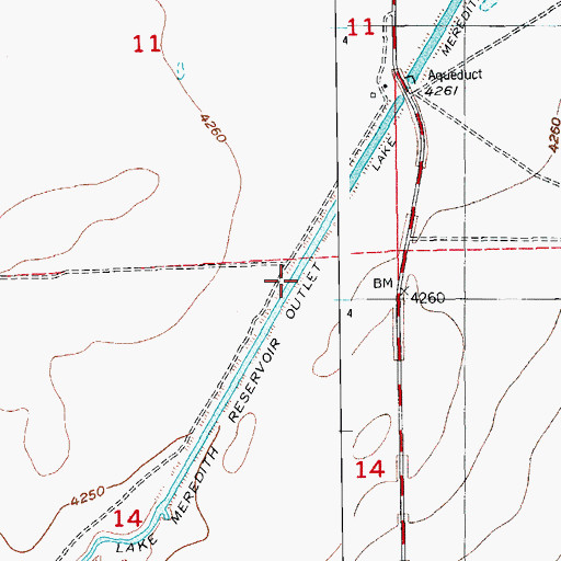 Topographic Map of Lake Meredith Outlet, CO