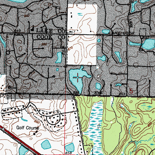 Topographic Map of Deer Lake, IL
