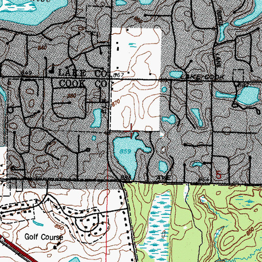 Topographic Map of Deer Lake, IL