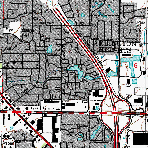 Topographic Map of Hidden Lake, IL