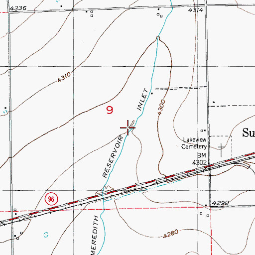 Topographic Map of Lake Meredith Inlet, CO