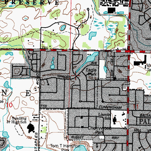 Topographic Map of Pepper Tree, IL