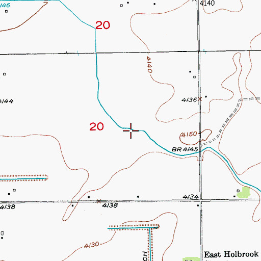 Topographic Map of Lewis Lateral, CO