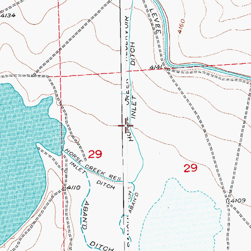 Topographic Map of Horse Creek Reservoir Inlet Ditch, CO