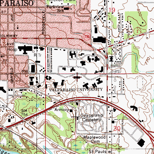 Topographic Map of Chapel of the Resurrection, IN