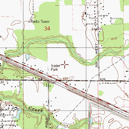 Topographic Map of Duck Creek Country Club, IN