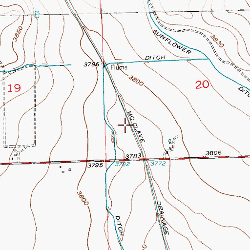 Topographic Map of McClave Drainage Ditch, CO
