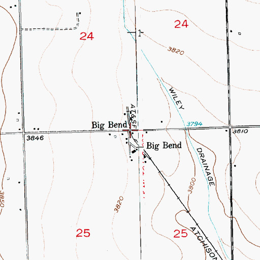Topographic Map of Big Bend, CO