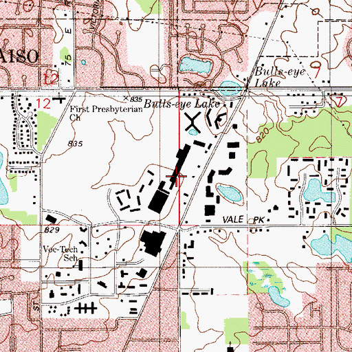 Topographic Map of County Seat Plaza Shopping Center, IN