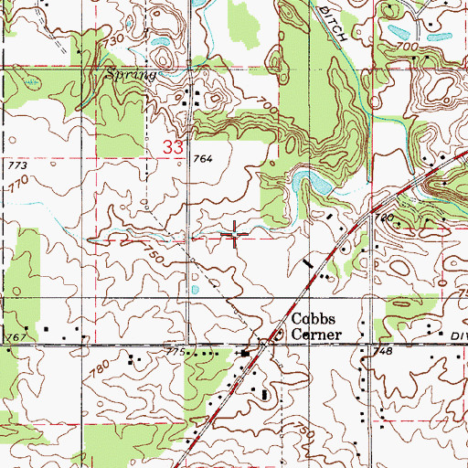 Topographic Map of The Course at Aberdeen, IN