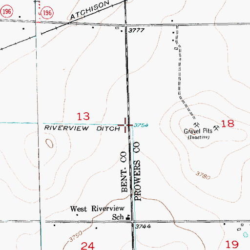 Topographic Map of Riverview Ditch, CO