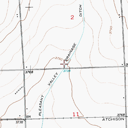 Topographic Map of Pleasant Valley Drainage Ditch, CO