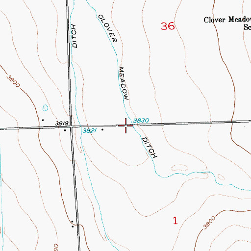 Topographic Map of Clover Meadow Ditch, CO