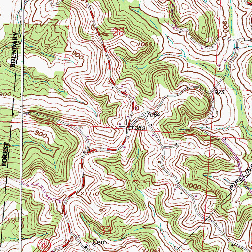 Topographic Map of Shilling Post Office (historical), OH
