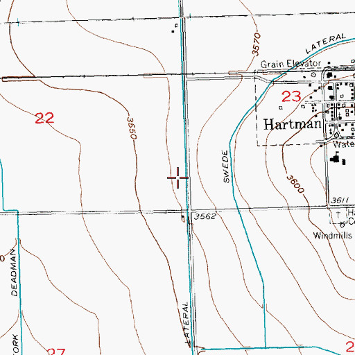 Topographic Map of Chenoweth Lateral, CO