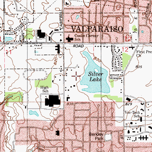 Topographic Map of Foundation Meadows, IN