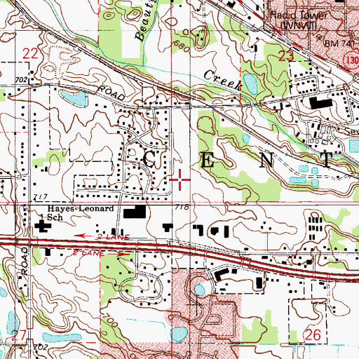 Topographic Map of Westside Park, IN