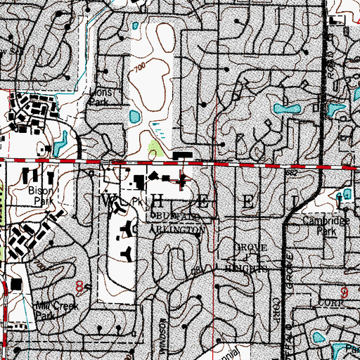 Topographic Map of Kingswood United Methodist Church, IL