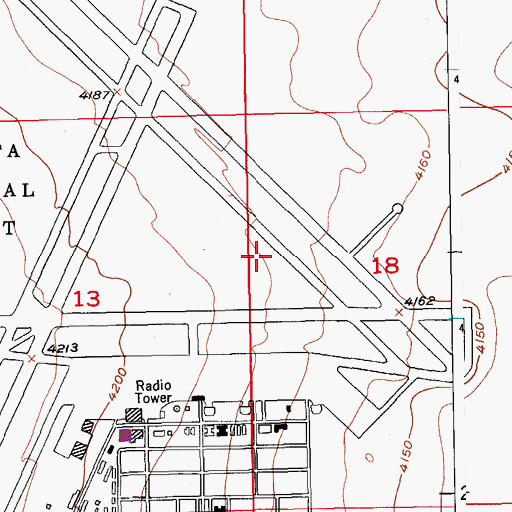 Topographic Map of La Junta Municipal Airport, CO