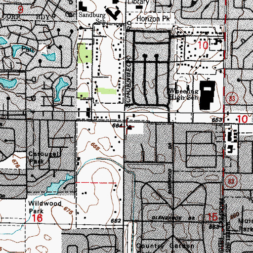 Topographic Map of Saint Hilary's Episcopal Church, IL