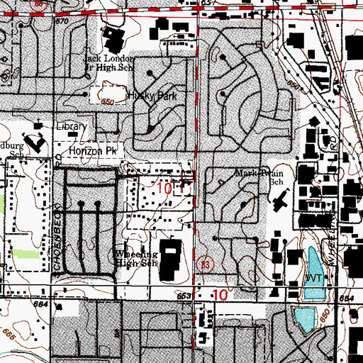 Topographic Map of Antioch Bible Church, IL