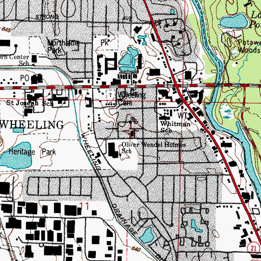 Topographic Map of Evergreen Presbyterian Church, IL
