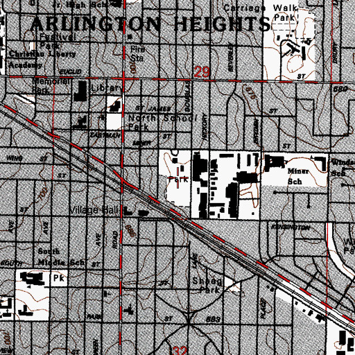 Topographic Map of Recreation Park, IL