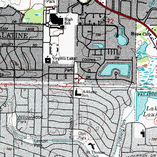 Topographic Map of Sycamore Park, IL