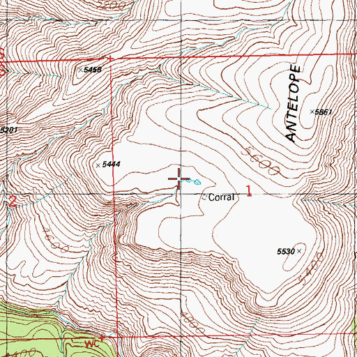 Topographic Map of Antelope Mesa Tank Number 2, AZ