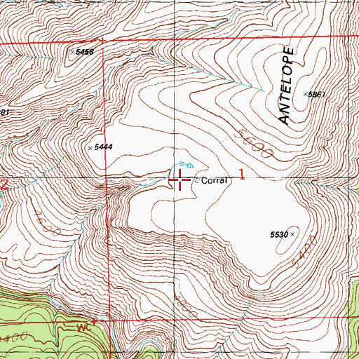 Topographic Map of Arizona Antelope Corral, AZ