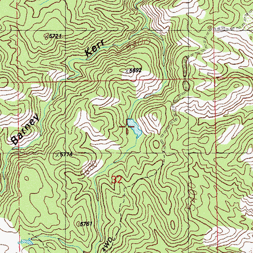 Topographic Map of Barney Kerr Tank, NM
