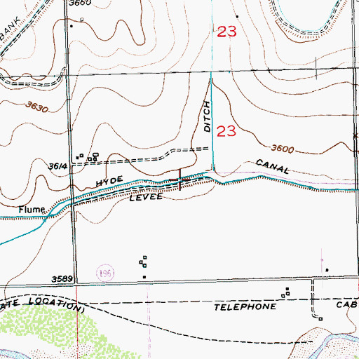 Topographic Map of Vista Del Rio Ditch, CO