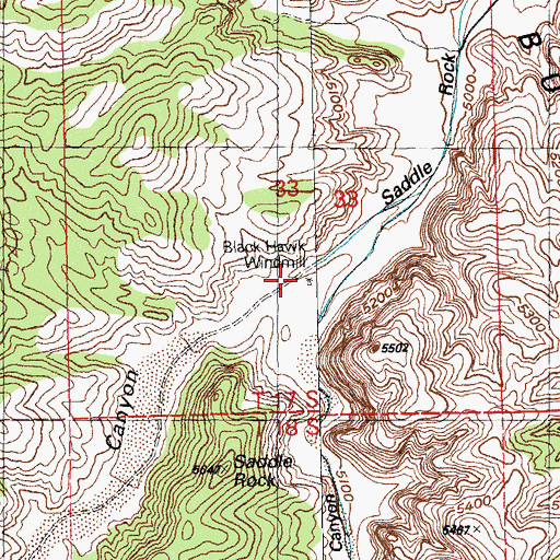 Topographic Map of Black Hawk Windmill, NM