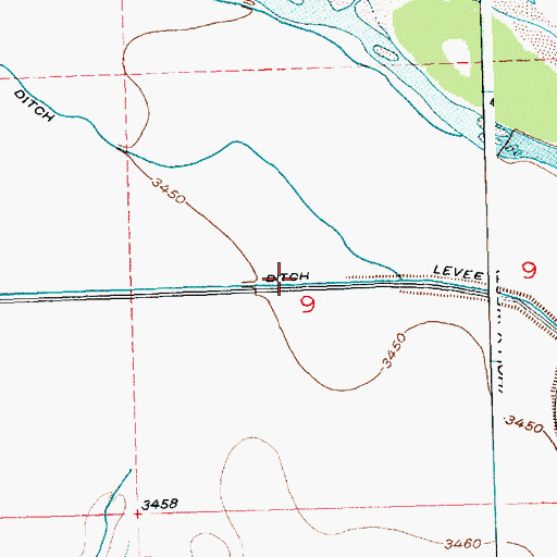 Topographic Map of Granada Ditch, CO