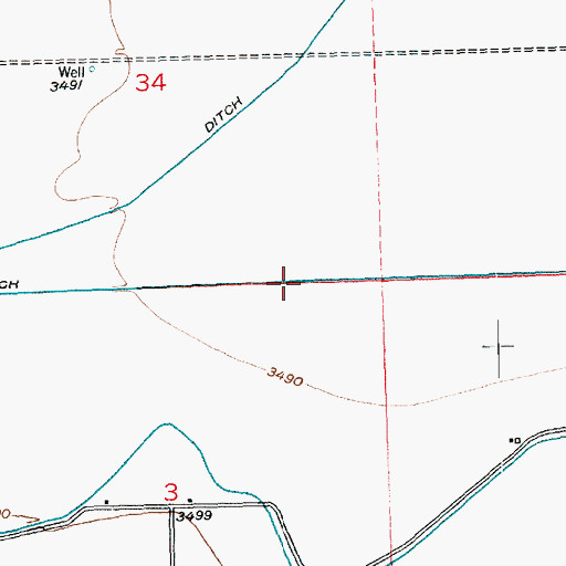 Topographic Map of North Granada Ditch, CO