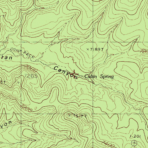 Topographic Map of Cabin Spring, NM