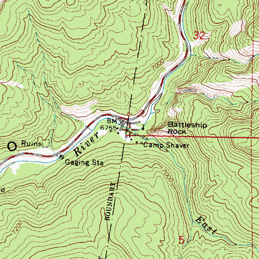 Topographic Map of Camp Shaver, NM