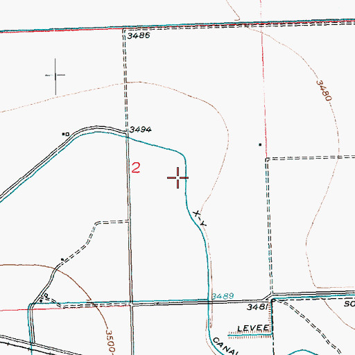 Topographic Map of X-Y Canal, CO