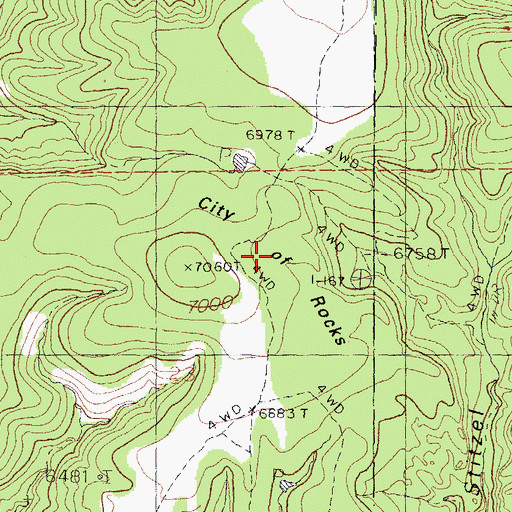 Topographic Map of City of Rocks, NM
