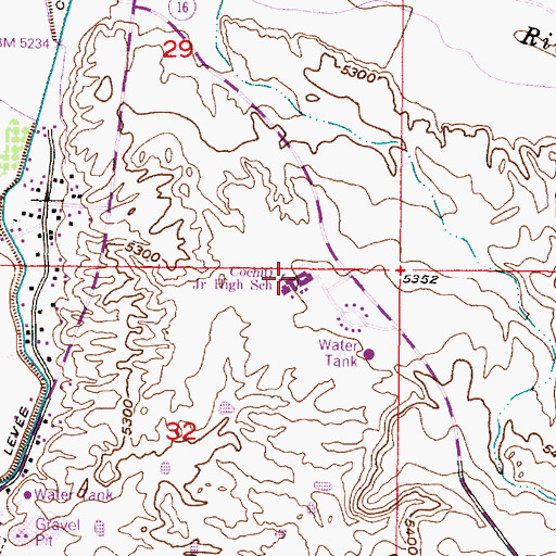 Topographic Map of Cochiti Junior High School, NM