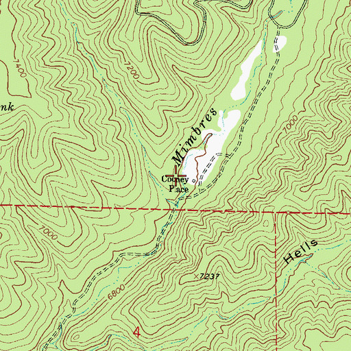 Topographic Map of Cooney Place, NM