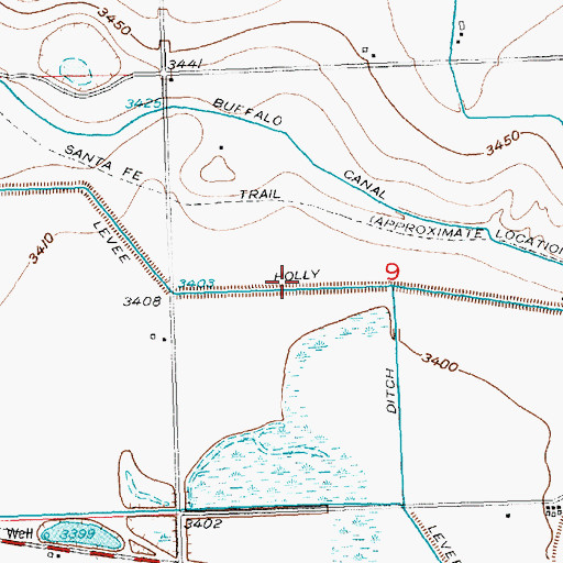 Topographic Map of Holly Ditch, CO